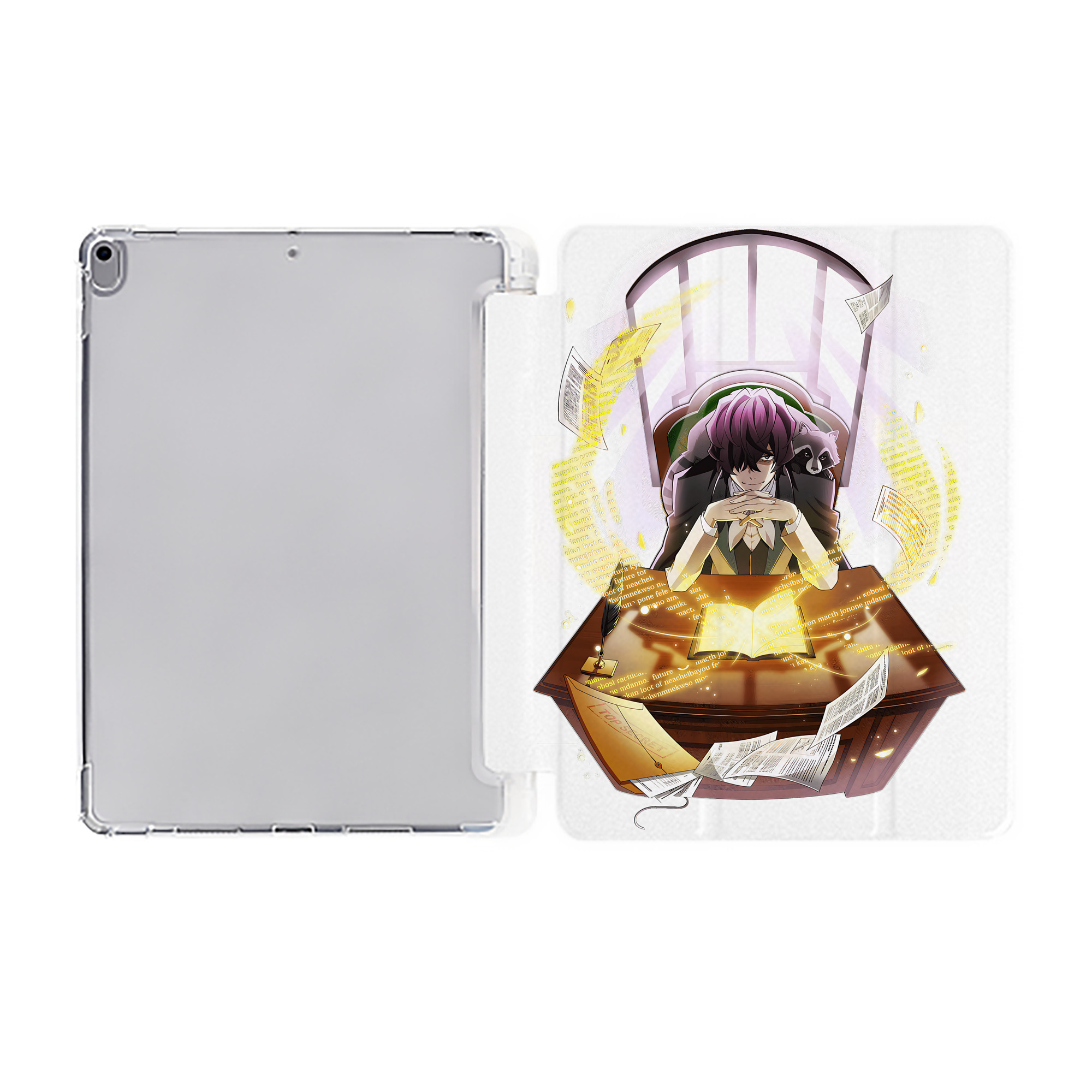 （画像用） 文豪ストレイドッグス Bungo Stray Dogs IPad ケース ペン収納付き 三つ折りスタンド PUレザー×シリコン 対応機種9.5/10.5/10.9インチ